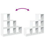Librería biombo de 3 niveles, blanca, 99x29x99 cm, madera de ingeniería