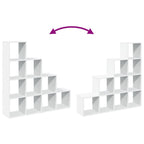Librería divisora 4 niveles madera blanca 131,5x29x131,5 cm