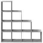 Librería divisora 4 niveles madera gris 131,5x29x131,5 cm