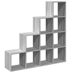 Librería divisora 4 niveles madera gris Sonoma 131,5x29x131,5cm