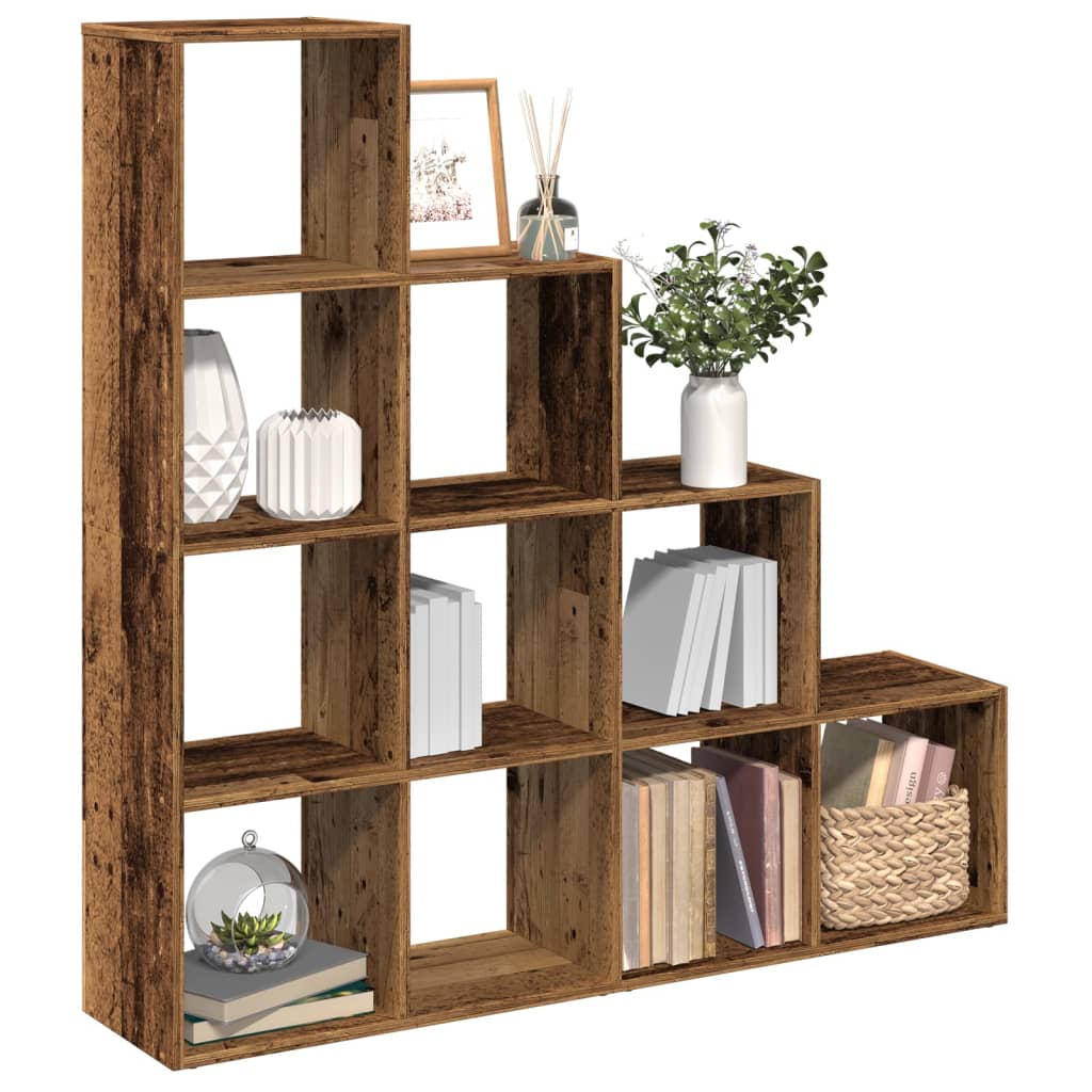 Librería divisora 4 niveles madera blanca 131,5x29x131,5 cm