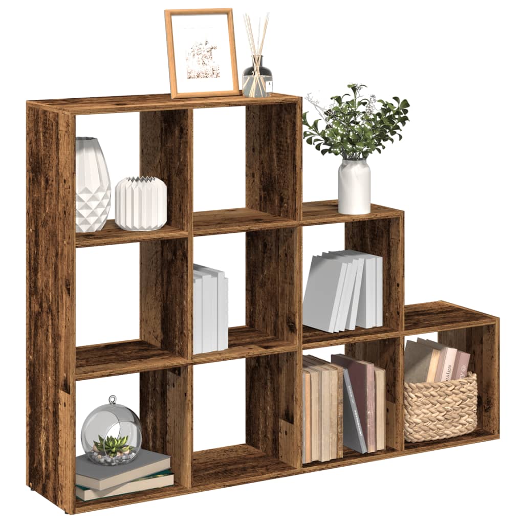 Librería divisora 3 niveles madera blanca 123x29x123 cm