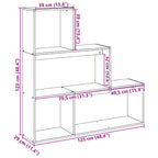 Librería divisora 3 niveles madera blanca 123x29x123 cm