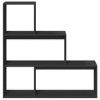 Librería divisora 3 niveles madera negro 123x29x123 cm