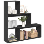 Librería divisora 3 niveles madera negro 123x29x123 cm