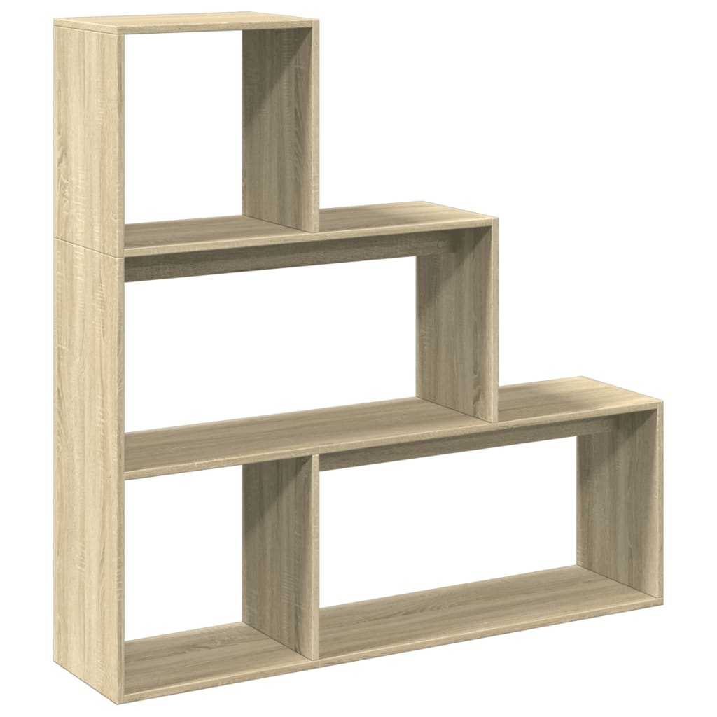 Librería divisora 3 niveles madera roble Sonoma 123x29x123 cm
