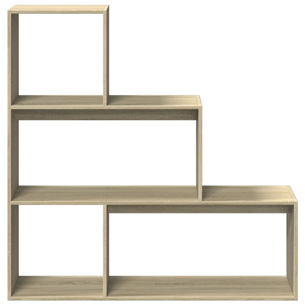 Librería divisora 3 niveles madera roble Sonoma 123x29x123 cm