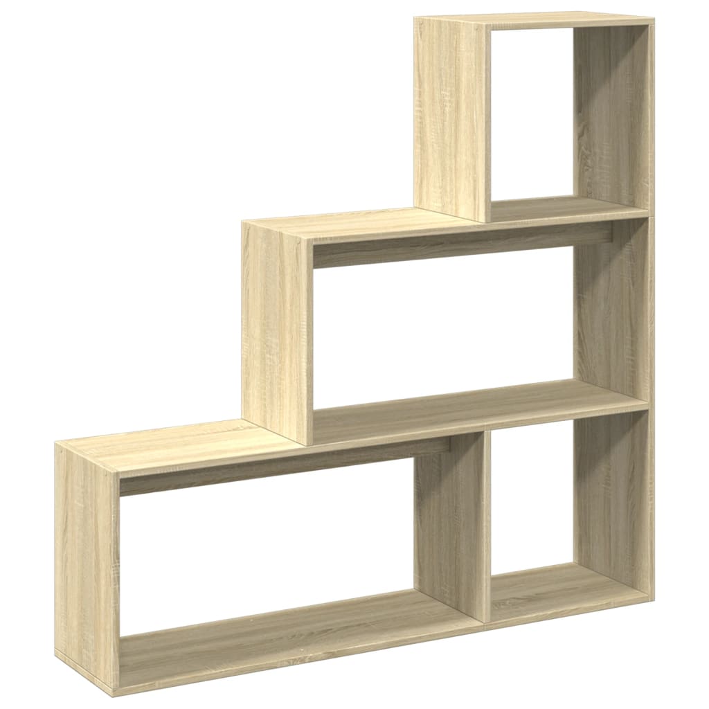 Librería divisora 3 niveles madera roble Sonoma 123x29x123 cm