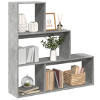 Librería divisora 3 niveles madera gris 137,5x29x103,5 cm