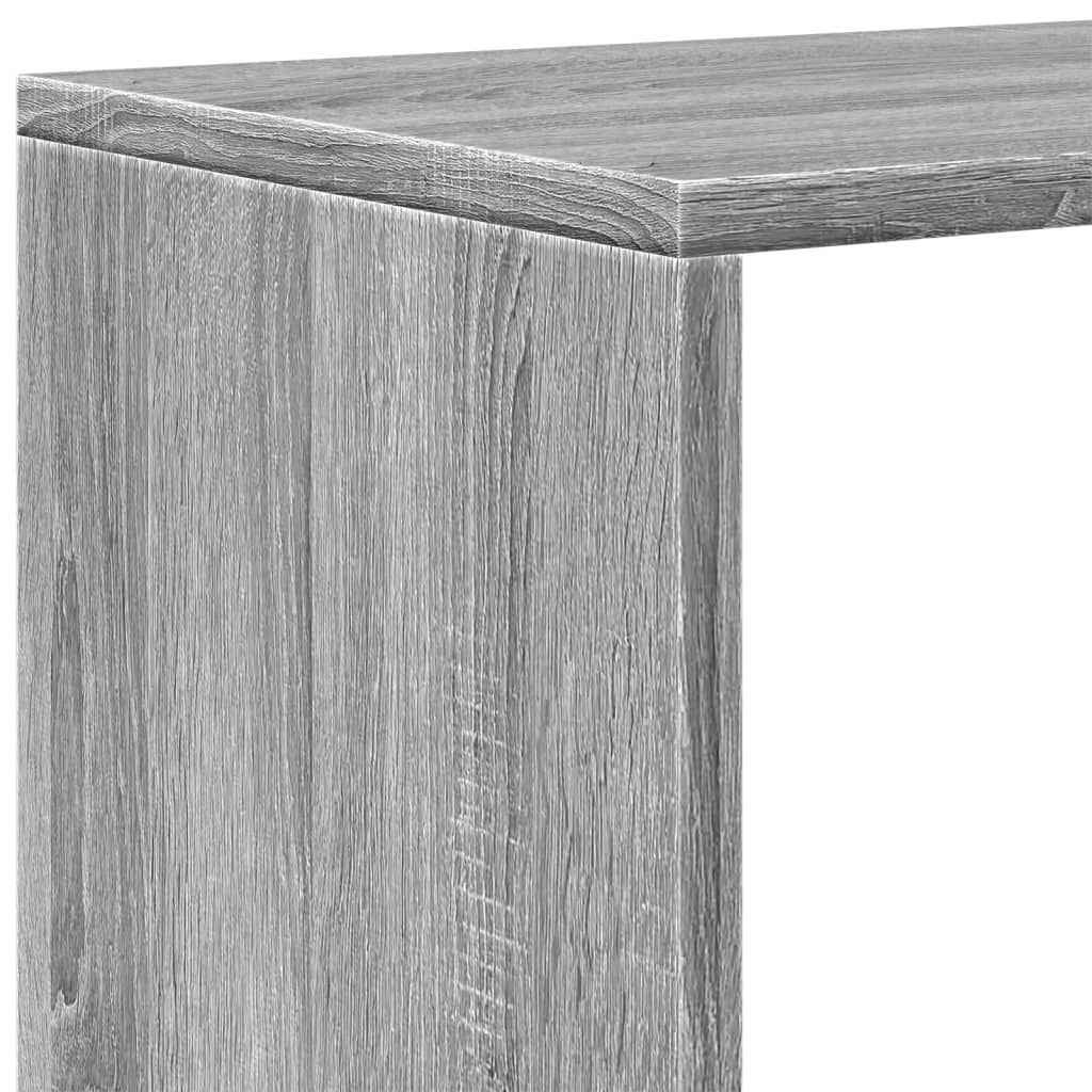 Librería divisora 3 niveles madera gris Sonoma 123x29x123 cm