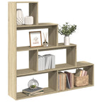 Librería divisora 4 niveles madera Sonoma 131,5x29x131,5 cm