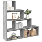 Librería divisora 4 niveles madera gris Sonoma 131,5x29x131,5cm