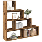 Librería divisora 4 niveles madera blanca 131,5x29x131,5 cm