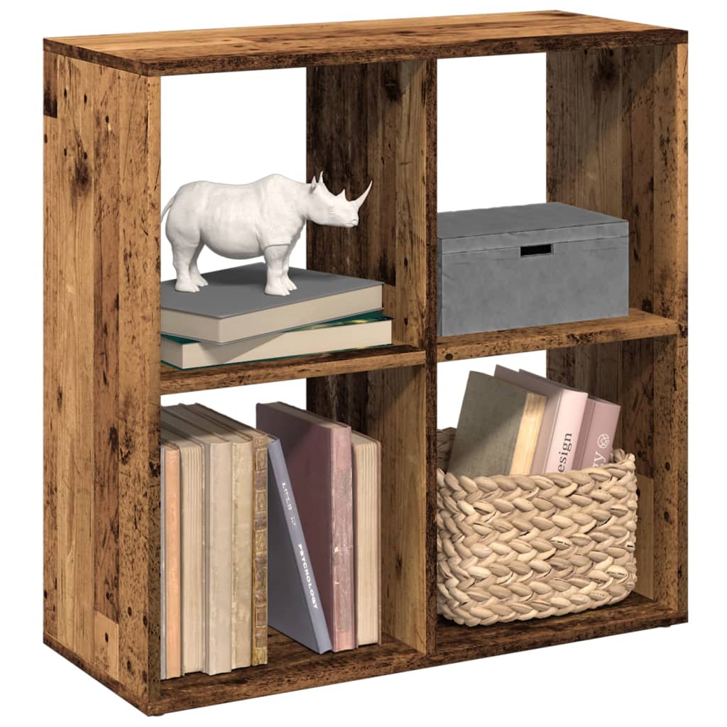 Librería divisor madera ingeniería envejecida 69,5x29x137,5 cm