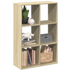Librería divisor madera ingeniería envejecida 69,5x29x137,5 cm