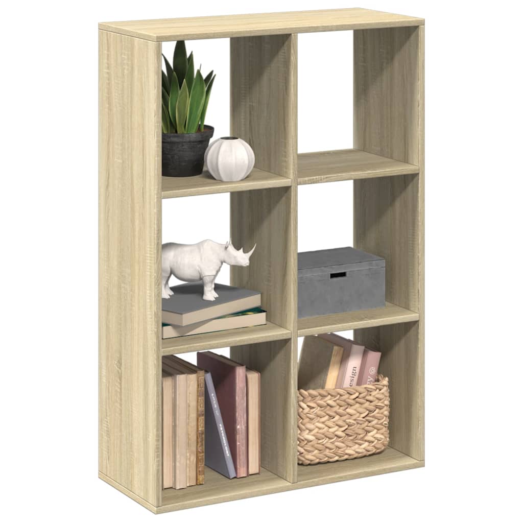Librería divisor madera ingeniería envejecida 69,5x29x137,5 cm