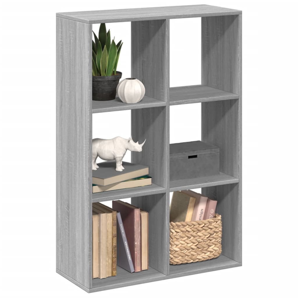 Librería divisor madera ingeniería envejecida 69,5x29x137,5 cm