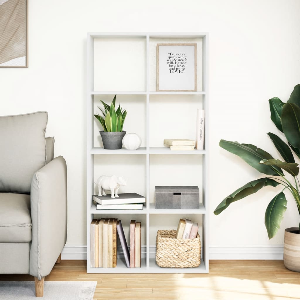Librería biombo blanco 69,5x29x137,5 cm madera de ingeniería