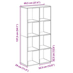 Librería biombo blanco 69,5x29x137,5 cm madera de ingeniería
