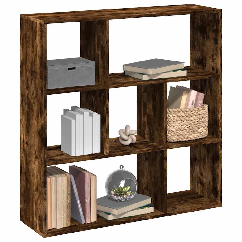 Librería divisor madera ingeniería envejecida 69,5x29x137,5 cm