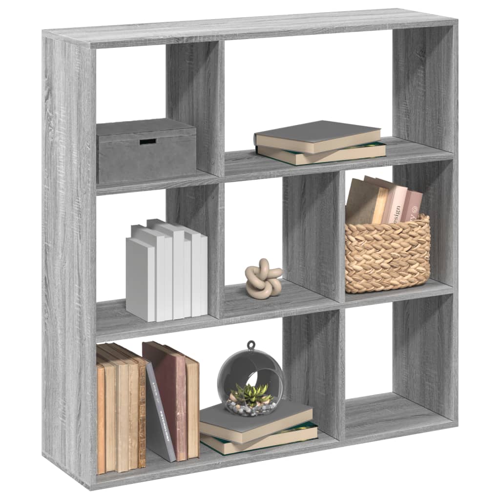 Librería divisor madera ingeniería envejecida 69,5x29x137,5 cm