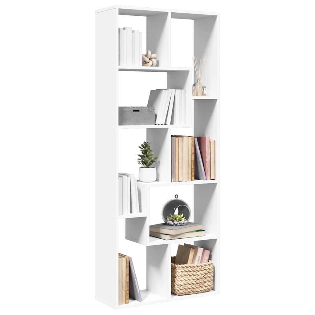 Librería divisor madera ingeniería envejecida 69,5x29x137,5 cm
