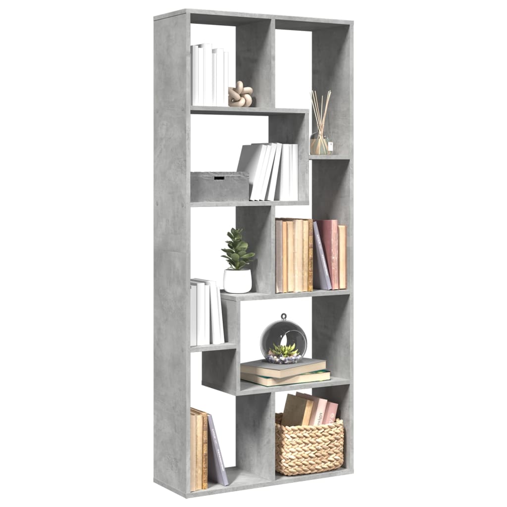 Librería divisor madera ingeniería envejecida 69,5x29x137,5 cm