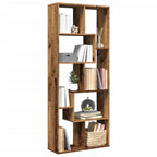 Librería divisor madera ingeniería envejecida 69,5x29x137,5 cm