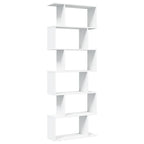 Librería divisor 6 niveles madera ingeniería blanco 70x24x193cm