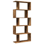 Librería divisora 5 niveles madera envejecida 70x24x161 cm