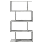 Librería divisora 4 niveles madera gris hormigón 70x24x129 cm