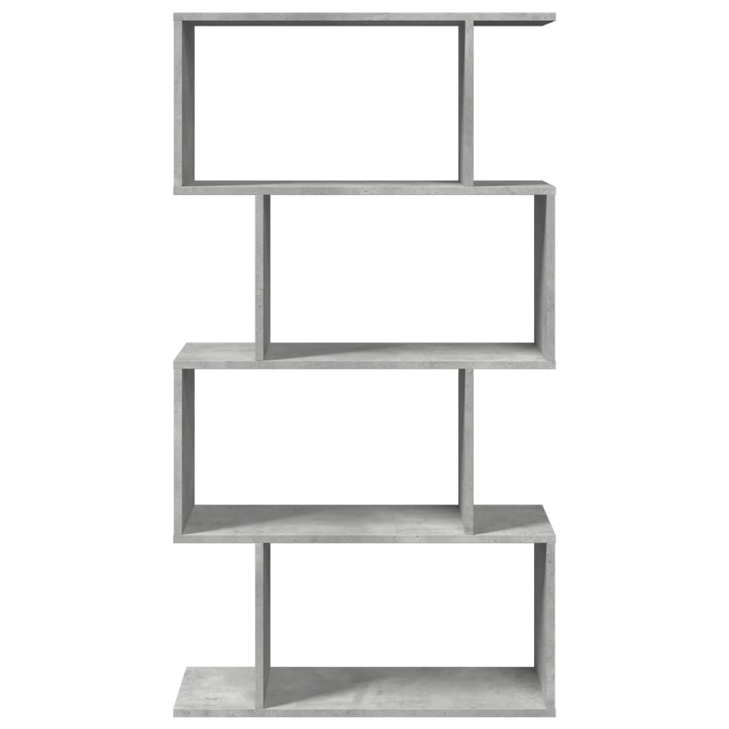 Librería divisora 4 niveles madera gris hormigón 70x24x129 cm