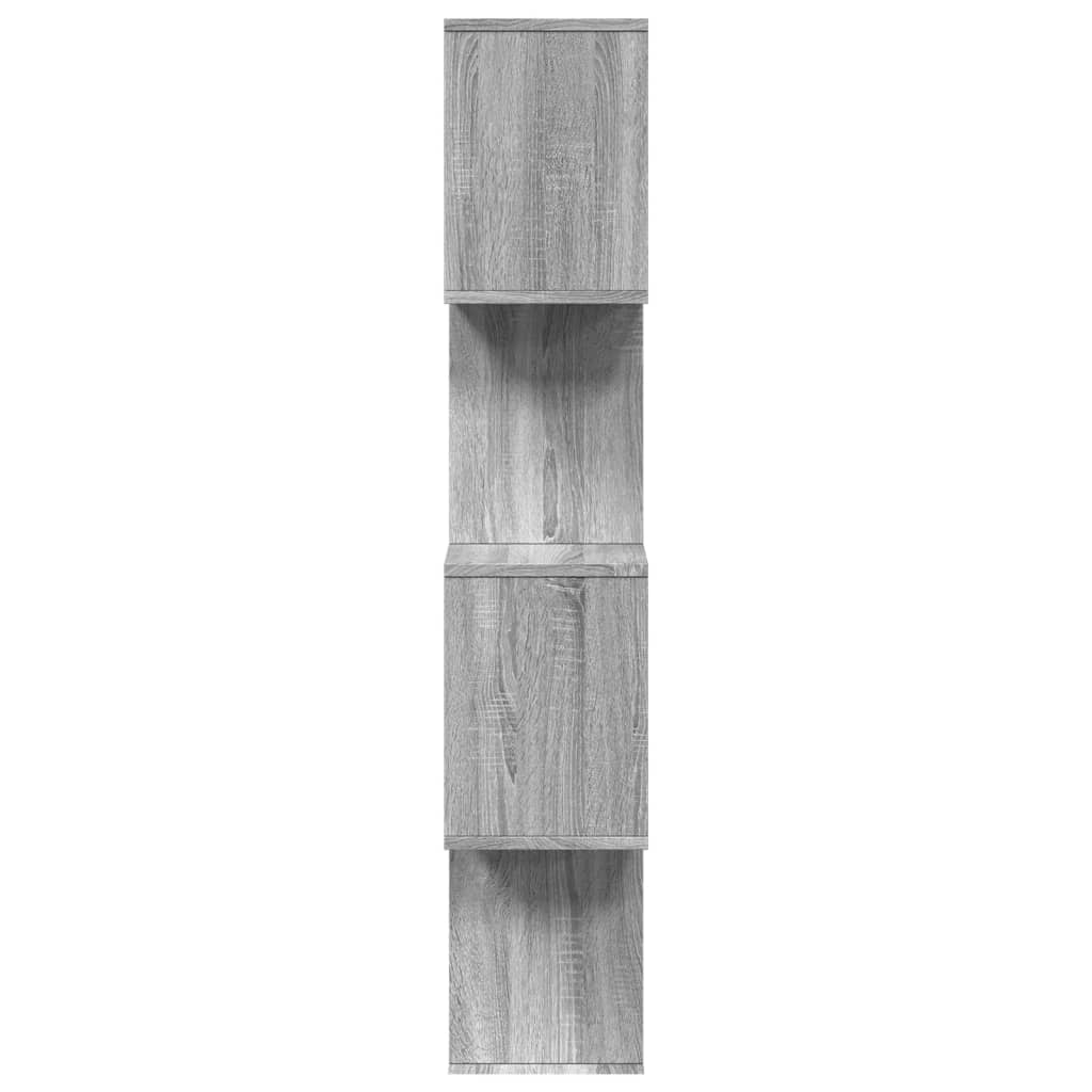 Librería divisora 4 niveles madera gris Sonoma 70x24x129 cm