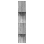 Librería divisora 4 niveles madera gris Sonoma 70x24x129 cm