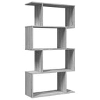 Librería divisora 4 niveles madera gris Sonoma 70x24x129 cm