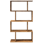 Librería divisora 4 niveles madera envejecida 70x24x129 cm