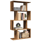 Librería divisora 4 niveles madera envejecida 70x24x129 cm