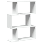 Librería biombo de 3 niveles, blanca, 70 x 24 x 97 cm, madera de ingeniería