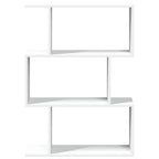 Librería biombo de 3 niveles, blanca, 70 x 24 x 97 cm, madera de ingeniería