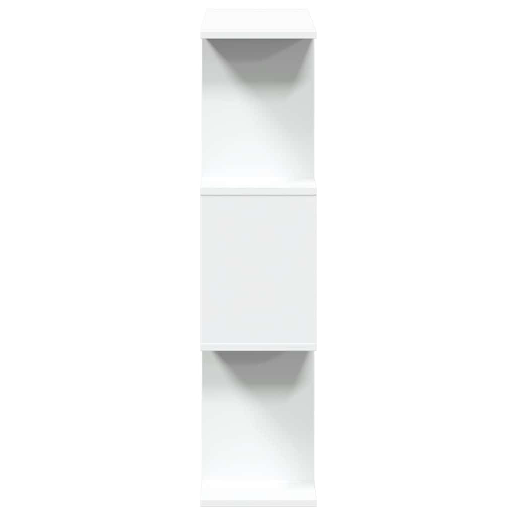 Librería biombo de 3 niveles, blanca, 70 x 24 x 97 cm, madera de ingeniería
