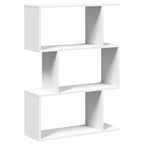 Librería biombo de 3 niveles, blanca, 70 x 24 x 97 cm, madera de ingeniería