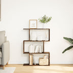 Librería divisora 3 niveles madera roble ahumado 70x24x97 cm