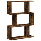 Librería divisora 3 niveles madera roble ahumado 70x24x97 cm