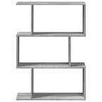Librería divisora 3 niveles madera gris Sonoma 70x24x97 cm