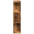 Librería divisora 3 niveles madera envejecida 70x24x97 cm
