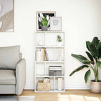 Librería de madera de ingeniería blanca 60x20x120,5 cm