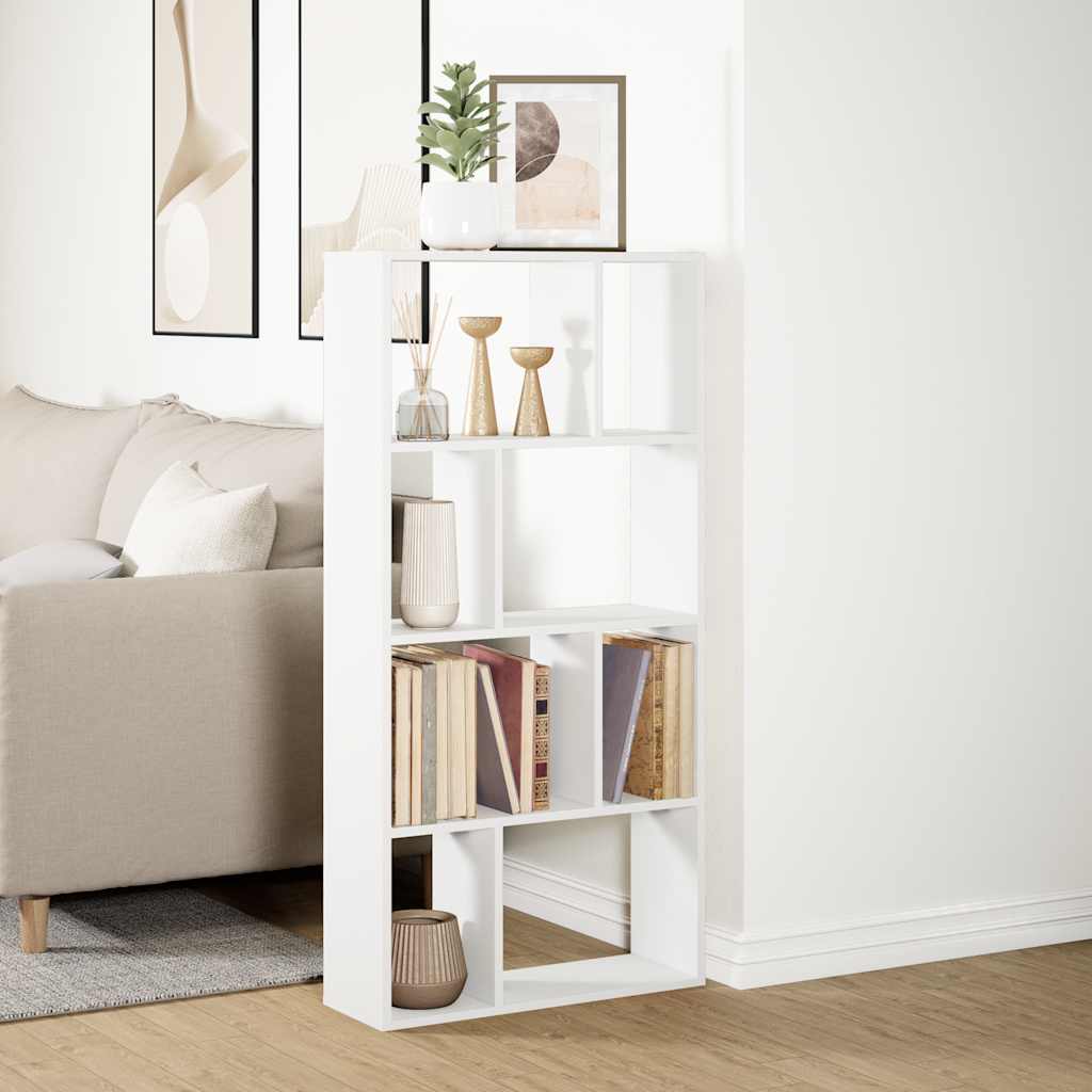 Librería de madera de ingeniería blanca 60x20x120,5 cm