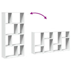 Librería de madera de ingeniería blanca 60x20x120,5 cm