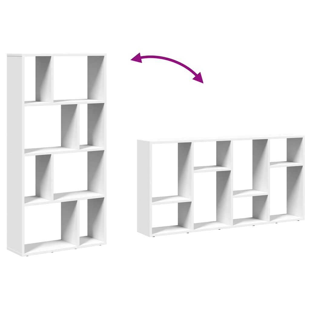 Librería de madera de ingeniería blanca 60x20x120,5 cm