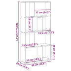 Librería de madera de ingeniería blanca 60x20x120,5 cm